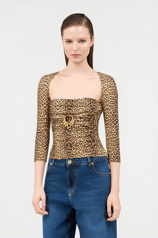 RC Top a Maniche Lunghe con Stampa Baby Jaguar RC Top a Maniche Lunghe con Stampa Baby Jaguar BROWN WQT600-LNR31