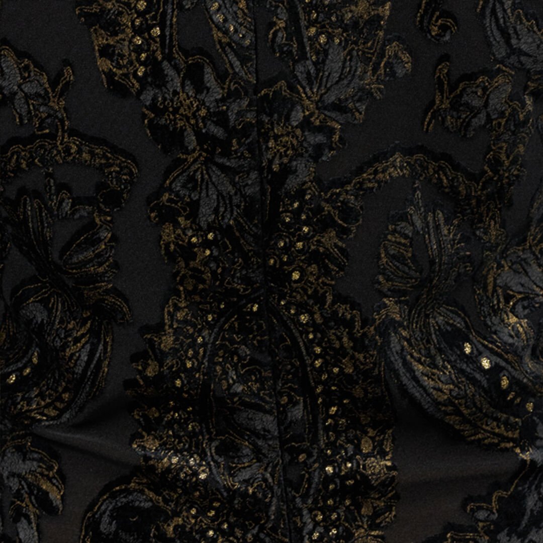 RC Ornamental Print Maxi Dress BLACK WKT154-6CR36