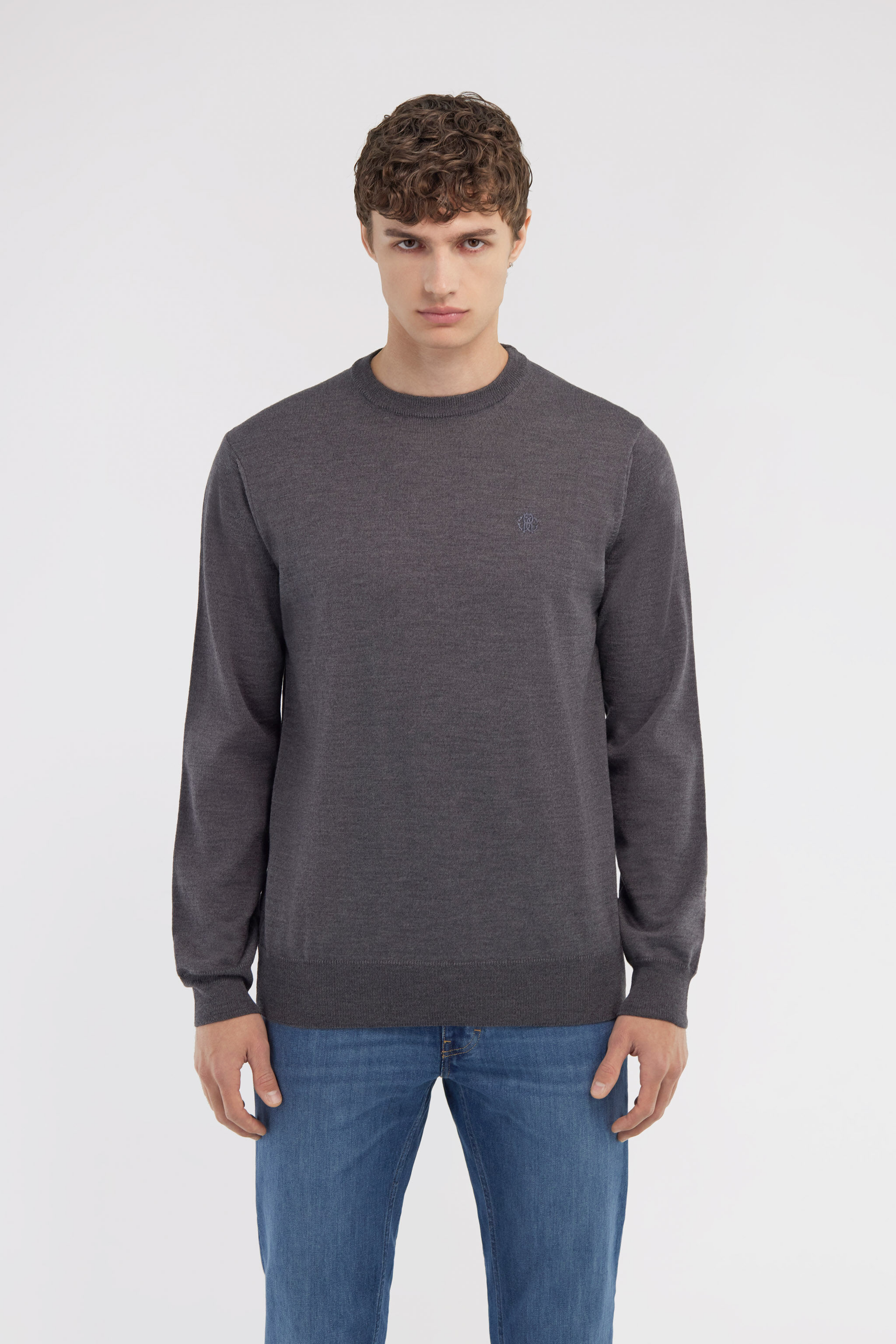 RC Crewneck sweater with RC Dark gray NOM01B-MQ030