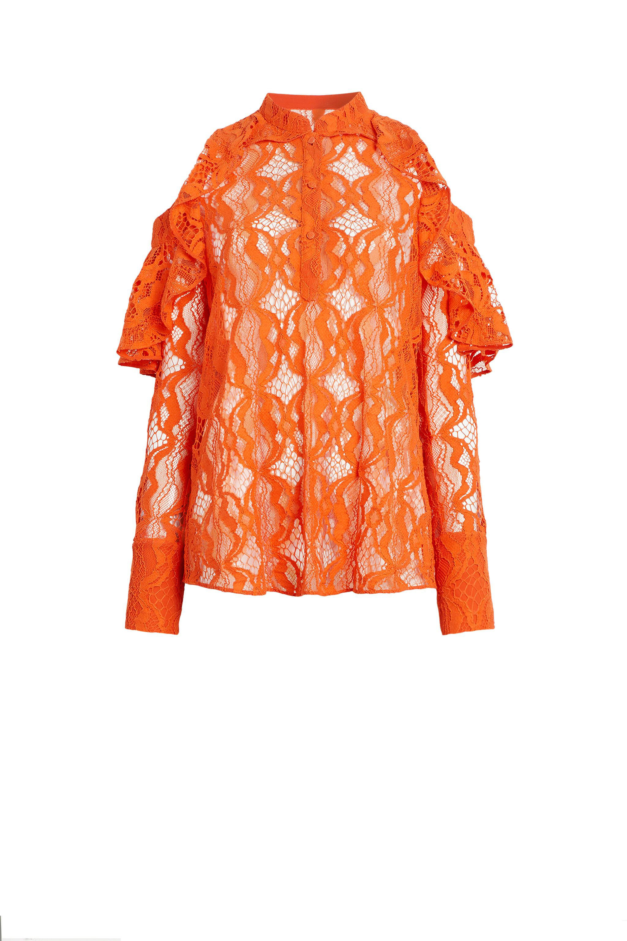 RC Camicia in pizzo con spalle scoperte ORANGE IQT710-RP064