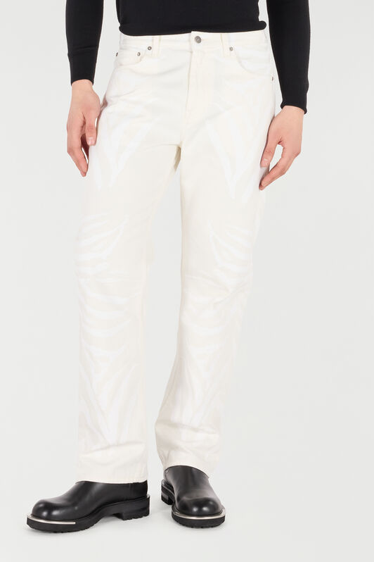 RC Pantalón Cinco Bolsillos Estampado Zebra Blanco URJ206-VMN73