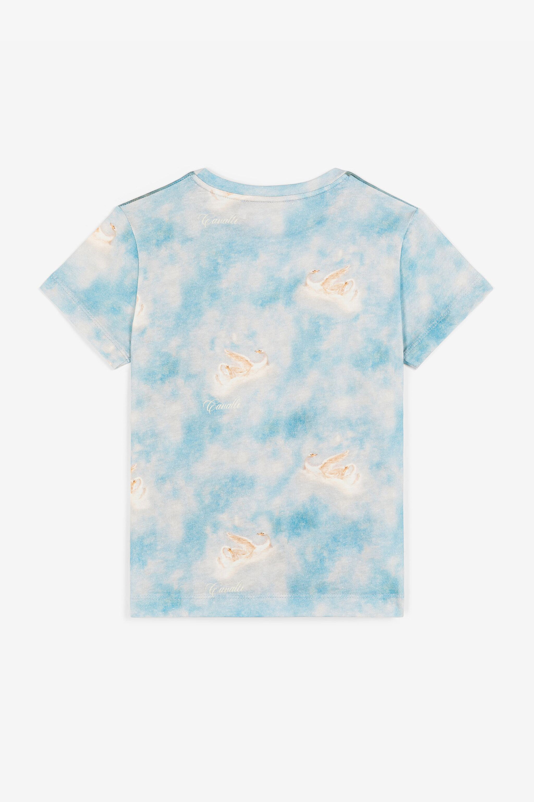 JU Wild Leda-Print Cotton T-Shirt Light blue RJT60Y-JFI04