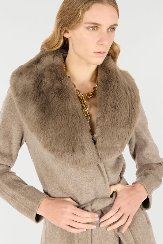 RC Cappotto Marrone in Lana e Cashmere TORTORA MELANGE OOT50B-WH016