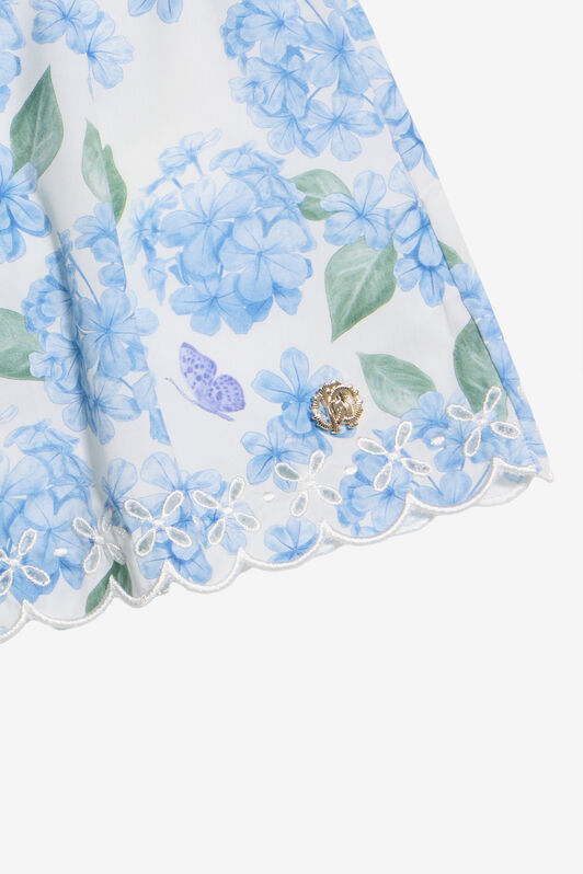 JU Shorts aus Baumwolle mit Plumago-Print WHITE/BLUE WJT23H-7MR13