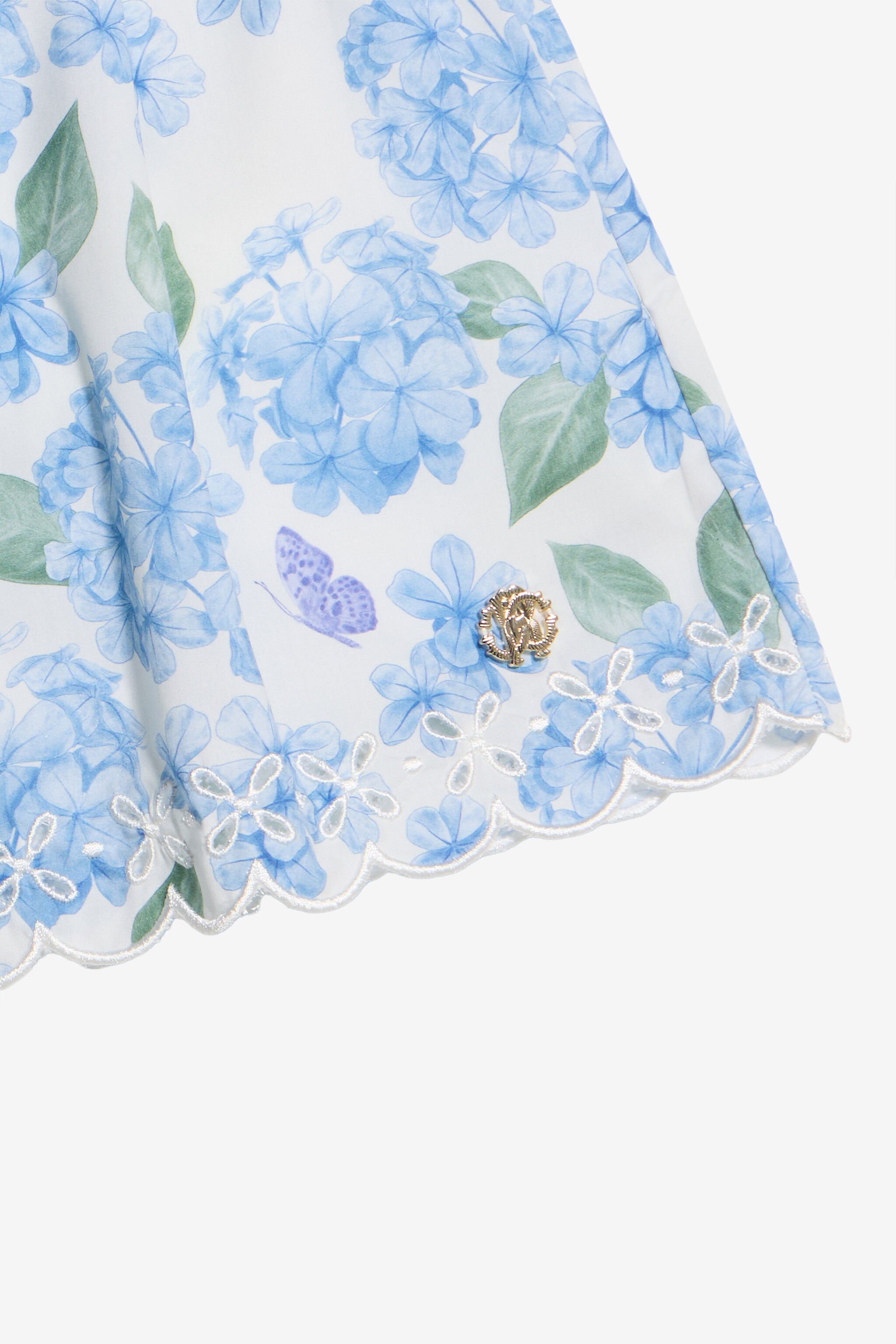 JU Shorts aus Baumwolle mit Plumago-Print WHITE/BLUE WJT23H-7MR13