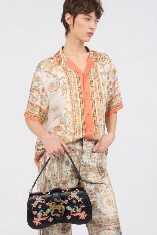 JC Persian Tarot Embroidered Shoulder Bag BLACK WFB025-WF355