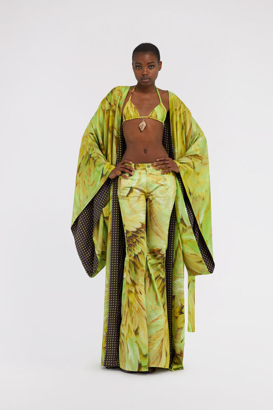 RC Kimono Plumage print RC Kimono Plumage print Light green SWT500-4QL71