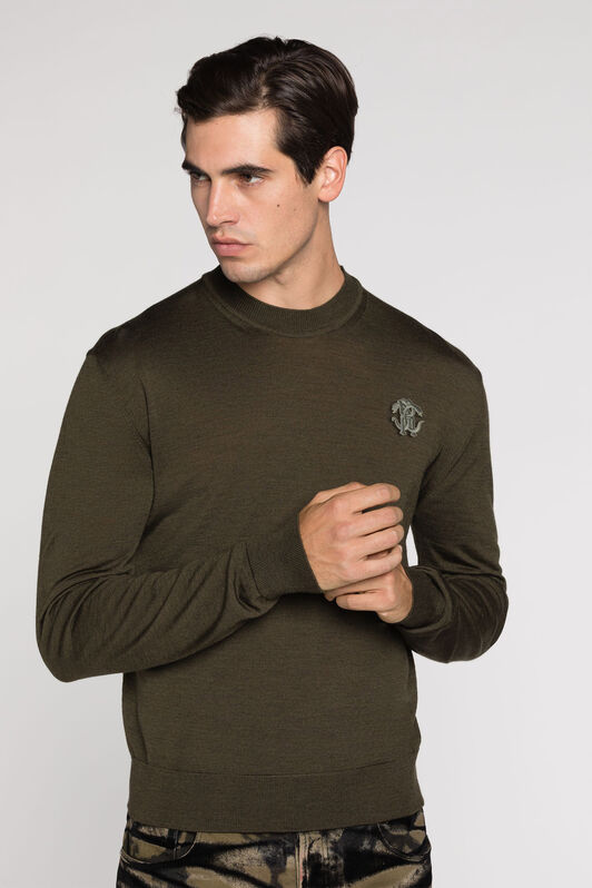 RC RC Monogram Wool Sweater RC RC Monogram Wool Sweater ALMOND RRM610-MQ001