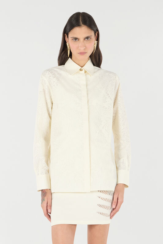 RC Chemise À Imprimé Python Ivoire UKT704-WNN53