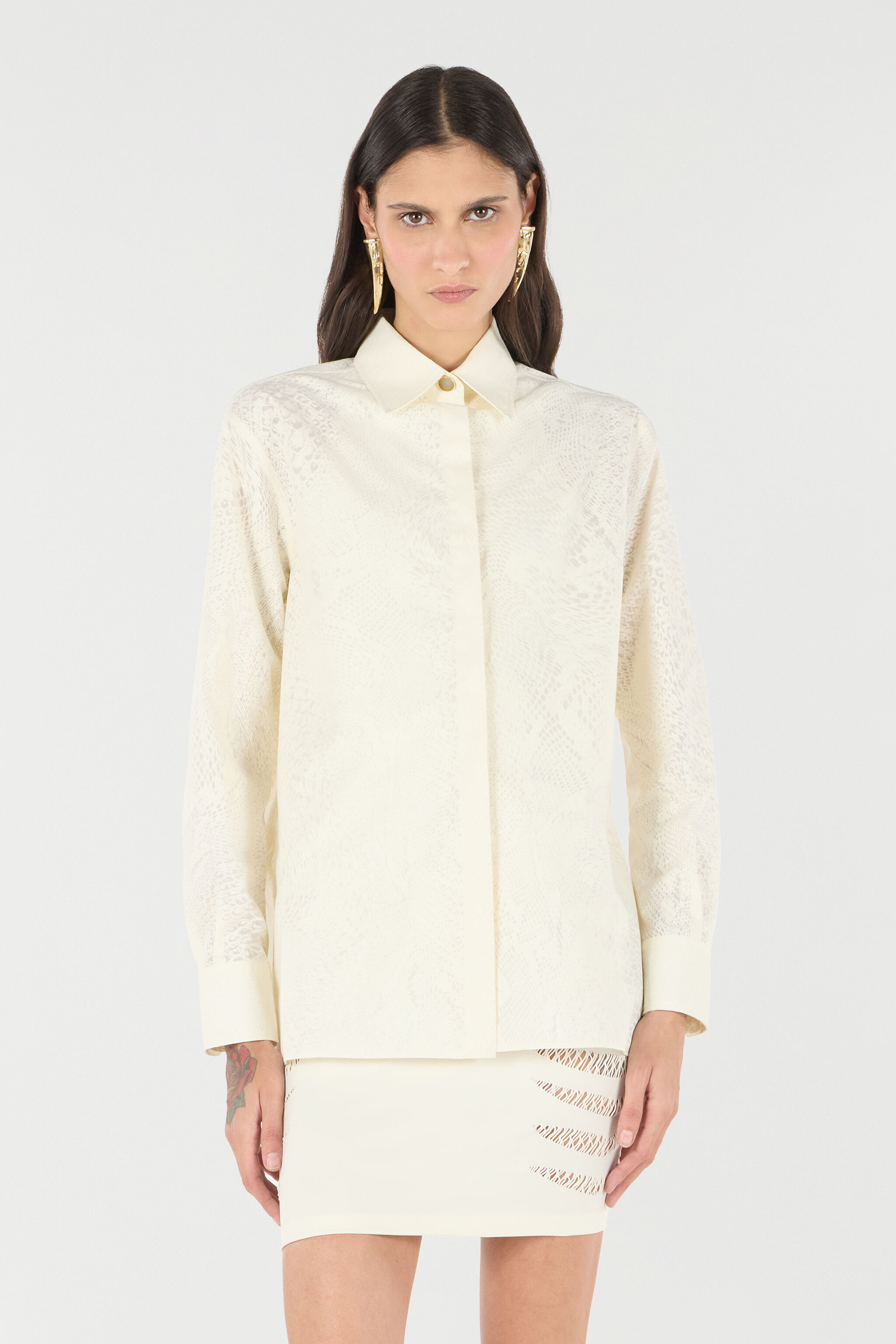 RC Chemise À Imprimé Python Ivoire UKT704-WNN53