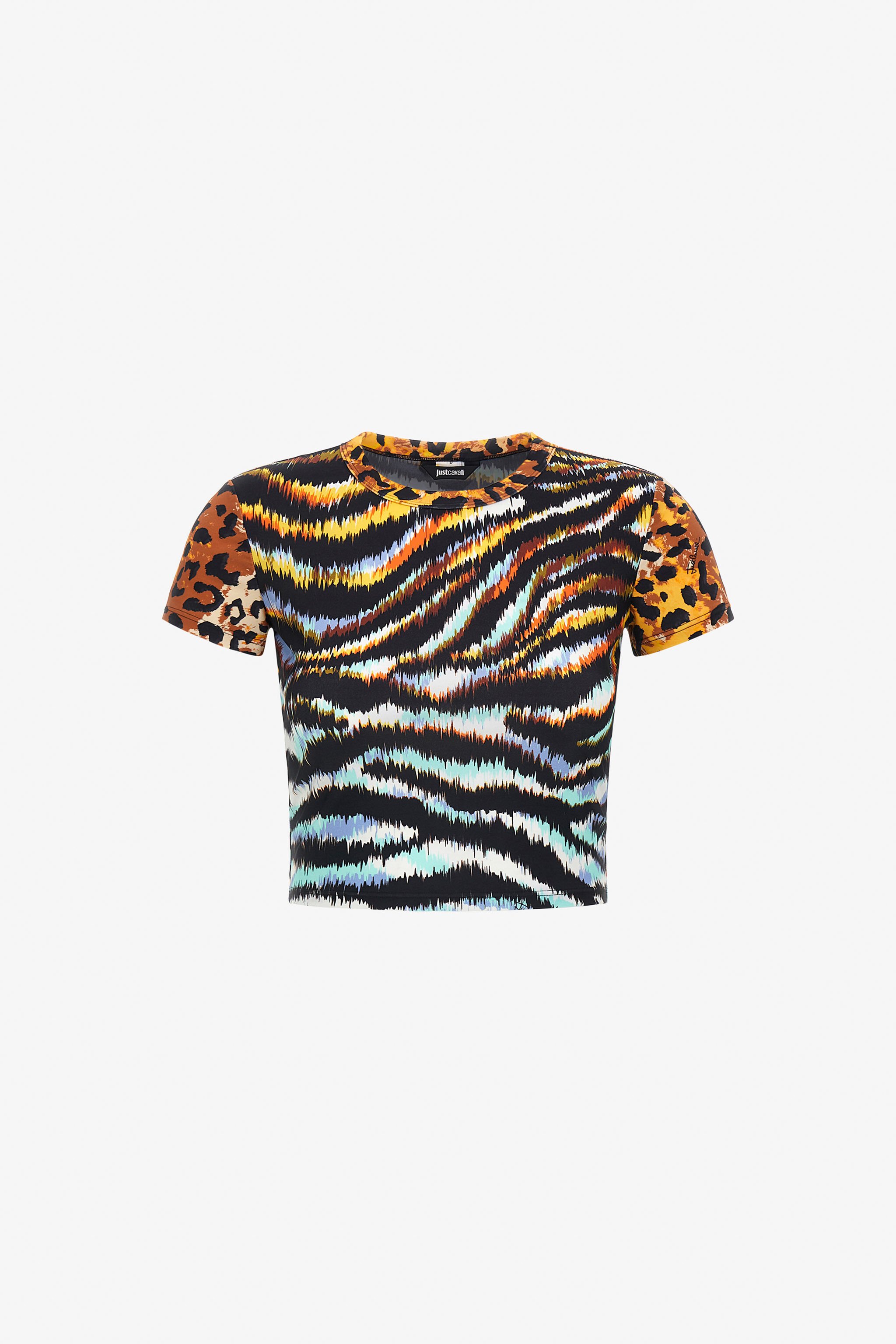 JC Just Cavalli T-shirt Light blue/Black SFT074-SF919