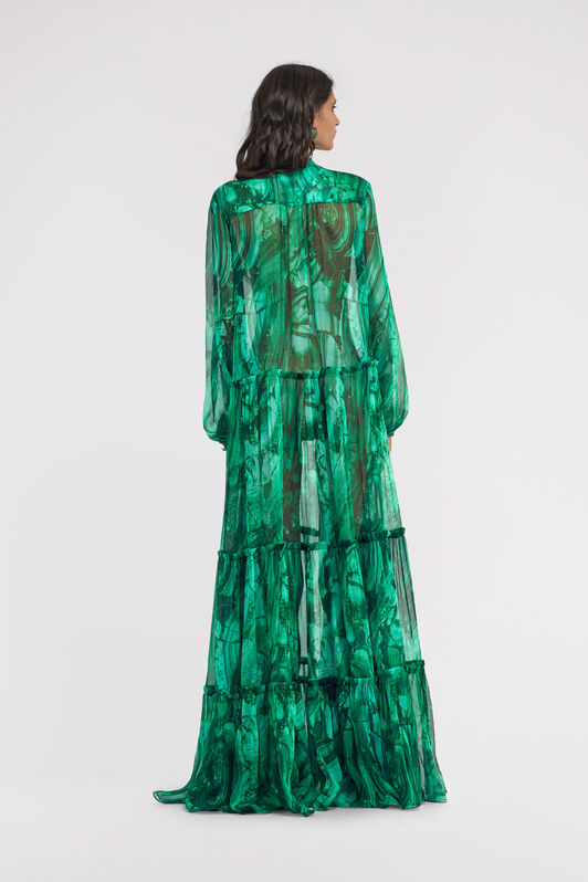 RC Maxikleid mit Malachite-Print Grün TKT146-CKN06