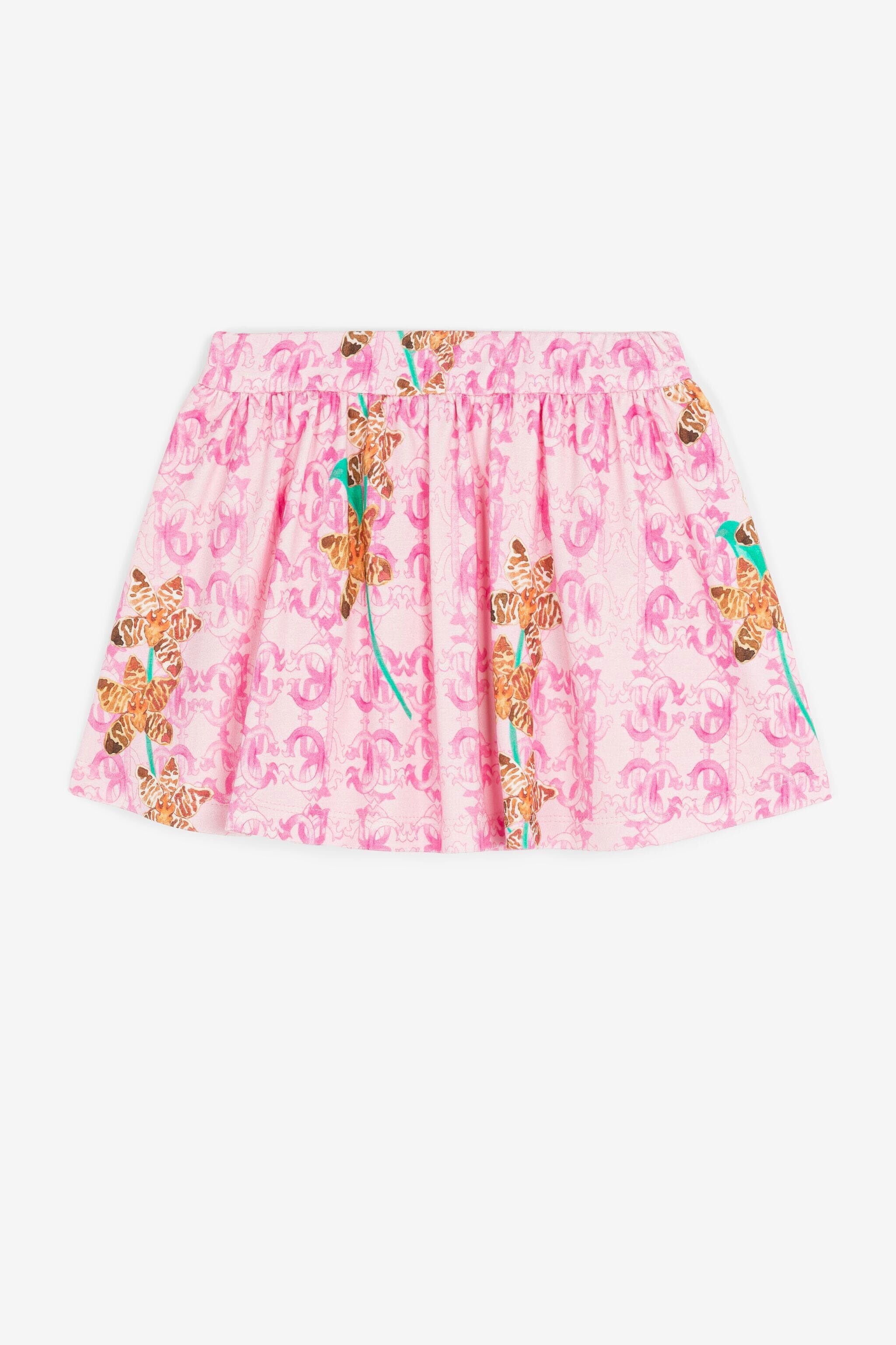 JU Monogram-print mini skirt Pink QJT307-7GG19