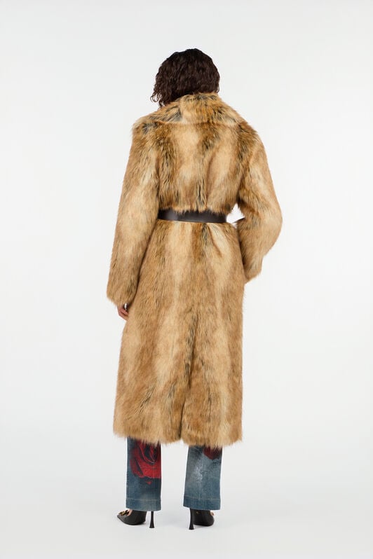 RC Brown faux fur coat RC Brown faux fur coat MARRONE VKT505-FT028