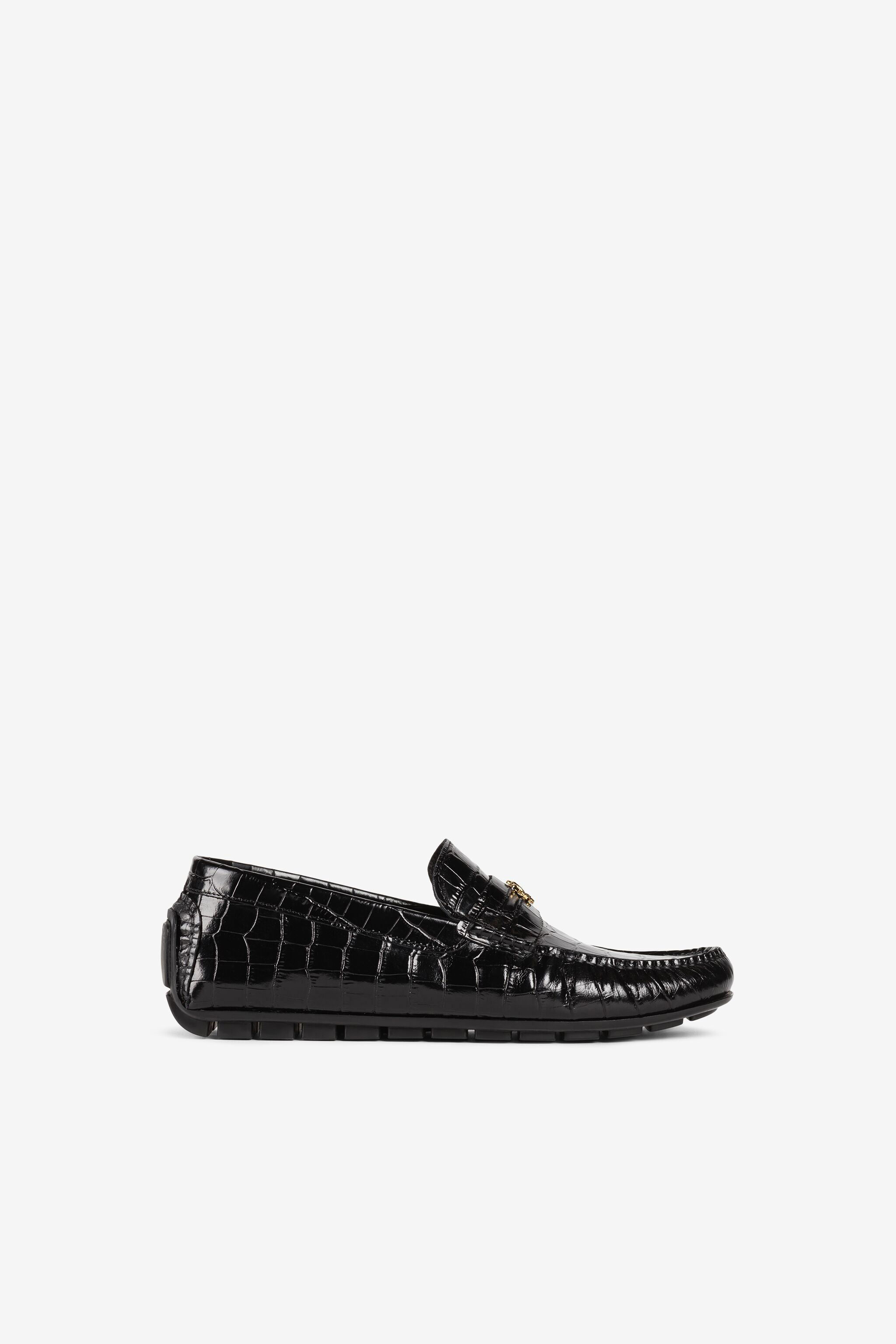 RC Croc-Embossed Loafers Black JSS00A-PZA73