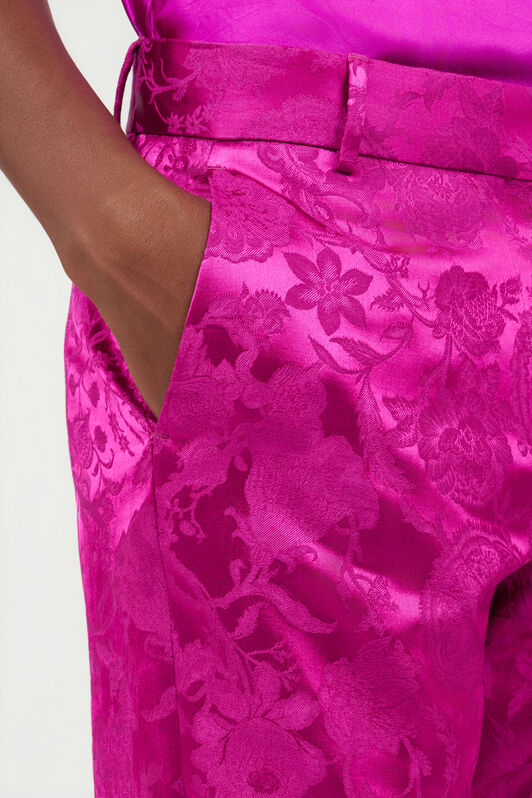 RC Flared Trousers with Florentine Flowers Jacquard Pattern RC Flared Trousers with Florentine Flowers Jacquard Pattern FUCHSIA WQT207-TJ033