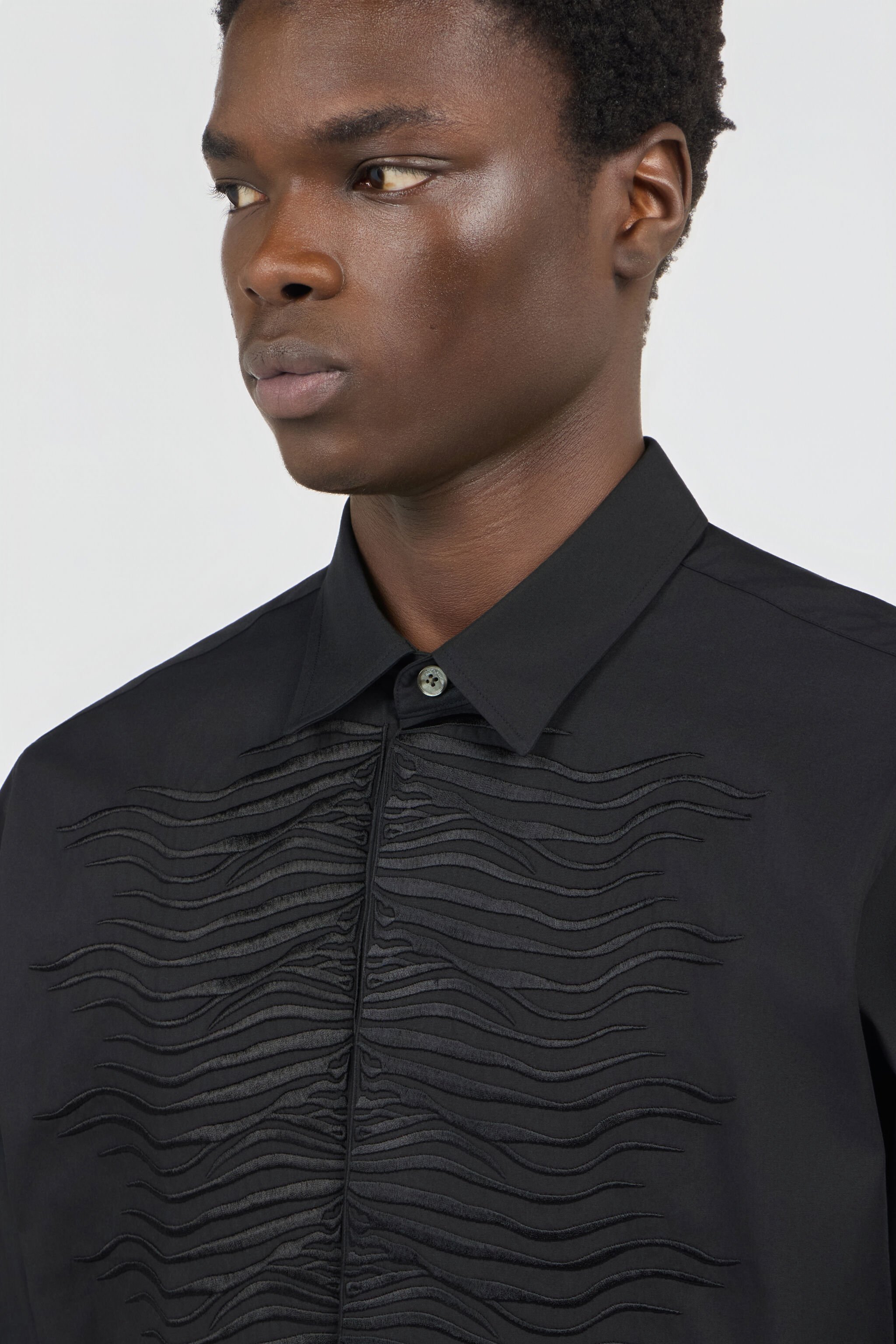 RC Black Cotton Shirt with Embroidered Zebra Motif BLACK SOT70E-3AD03