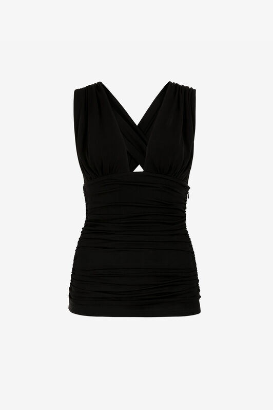 RC Top fruncido sin mangas RC Top fruncido sin mangas BLACK RKT604-JJ051
