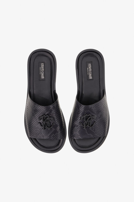 RC Sandals with Monogram RC Black SRS053-PZ181