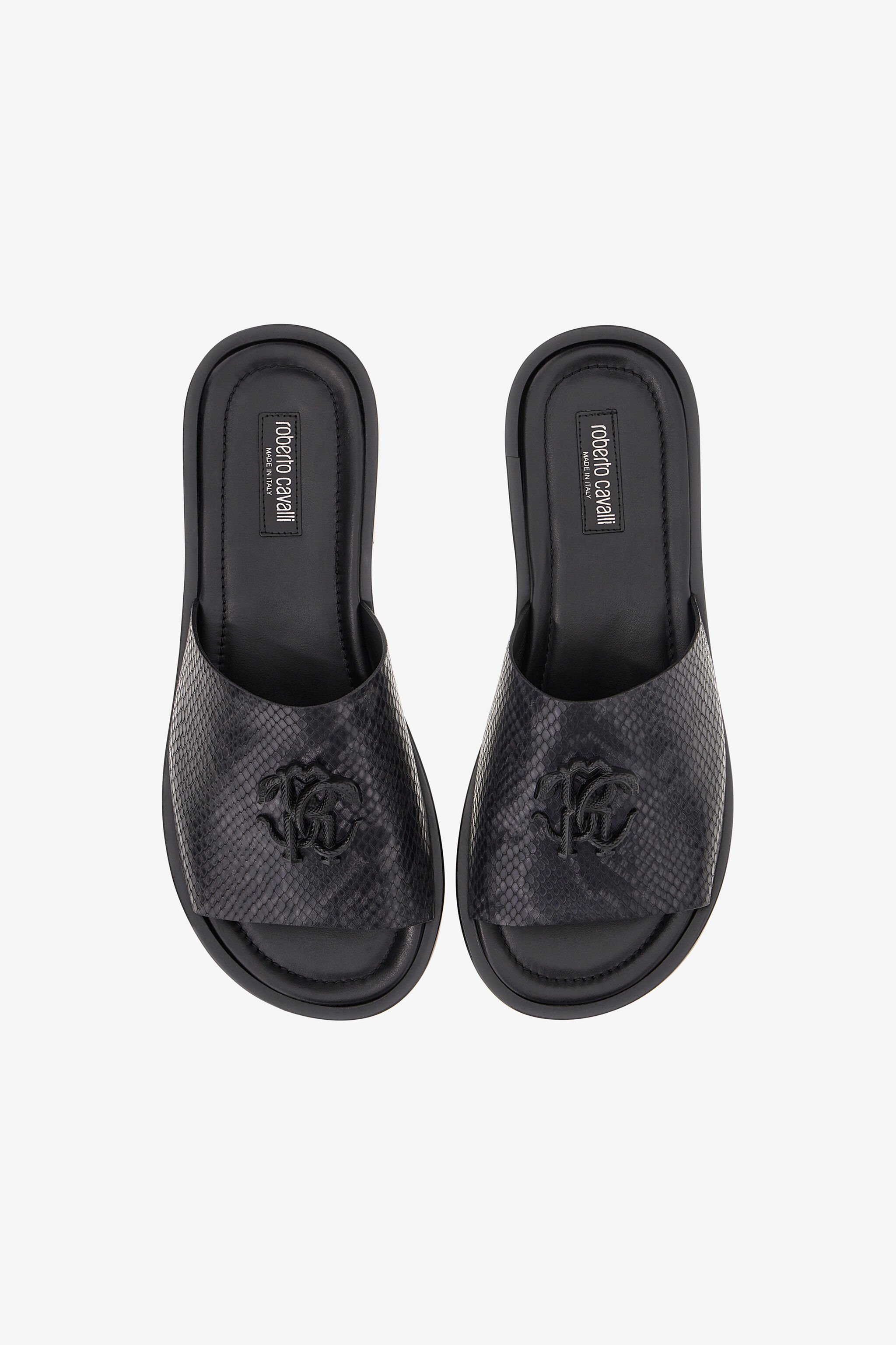 RC Sandals with Monogram RC Black SRS053-PZ181