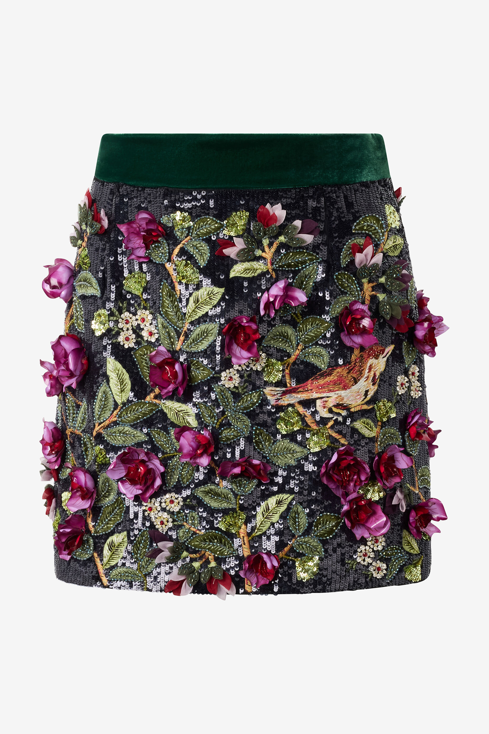 RC Black Miniskirt with Multicolor Embellishments Schwarz VWR310-OG012