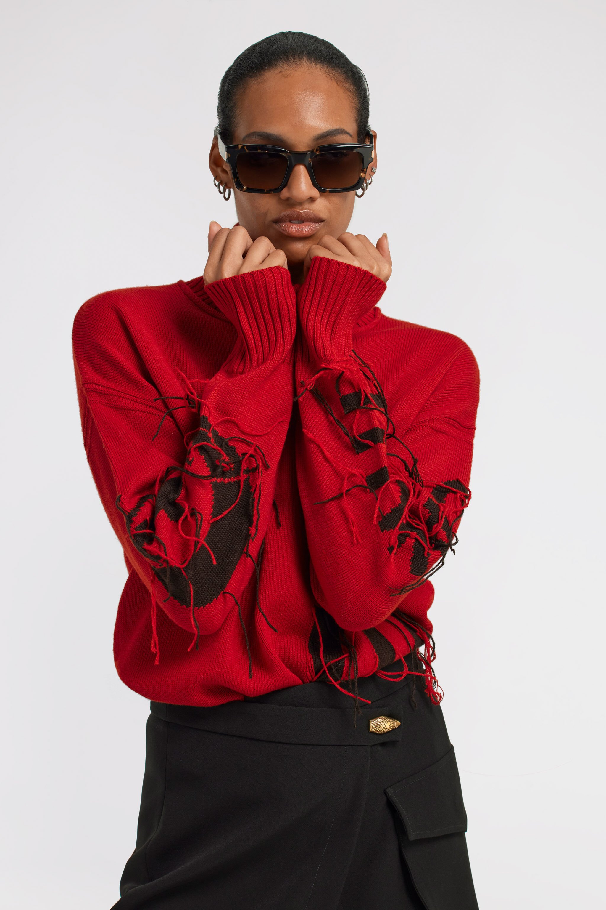 JC Just Cavalli Turtleneck sweater Red TFM018-TF143