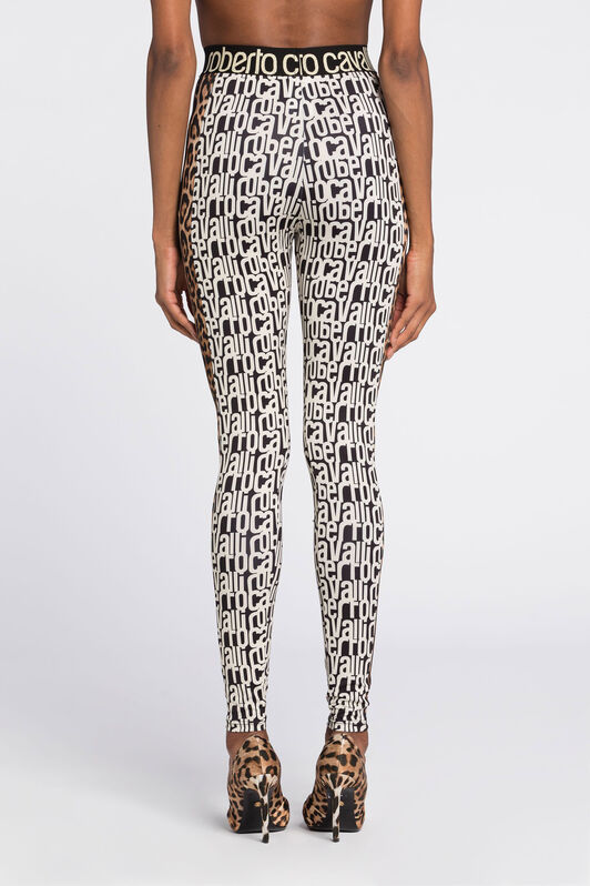 RC Leggings mit Logo-Print Schwarz/Weiß RKT26A-LNH82
