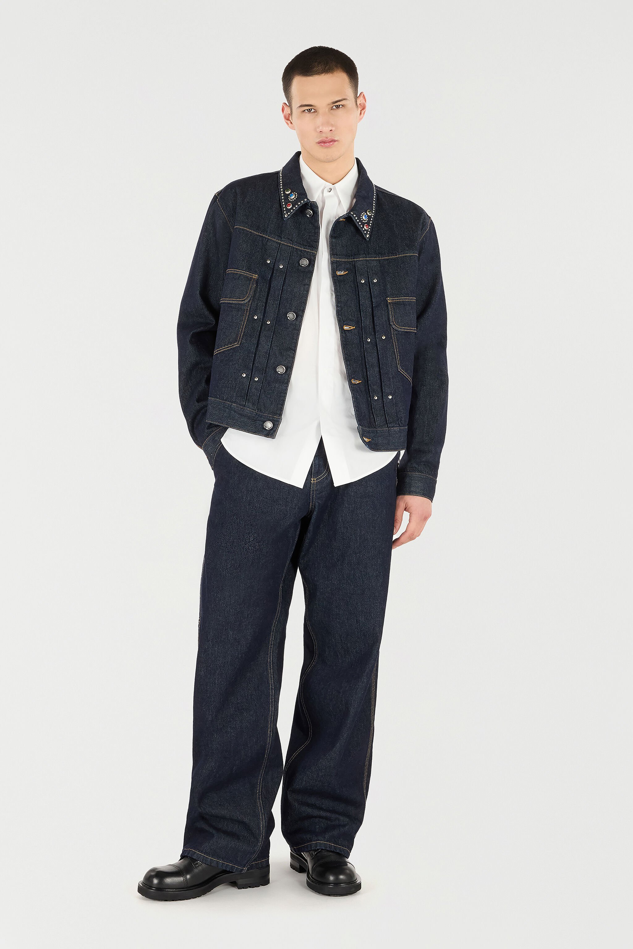 RC Wide-Leg Jeans with RC Monogram Dark blue VRJ231-VT025