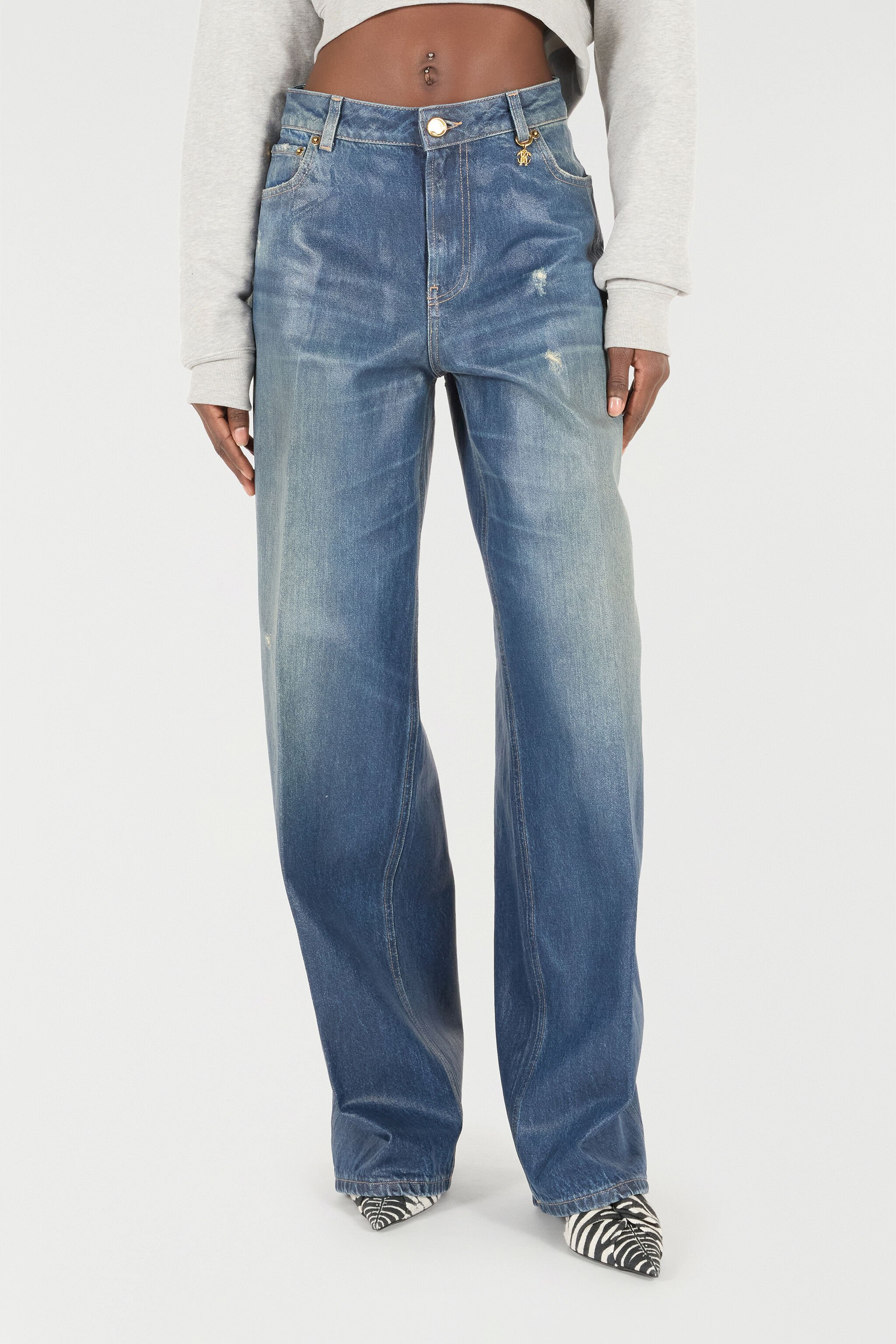 RC Jeans Con Charm Monogram Mirror Snake BLU SCURO 193921 UKJ207-VT006