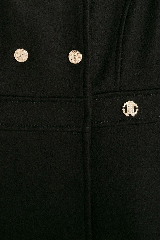 JU Logo-plaque wool-blend coat Black RJT40G-FE007