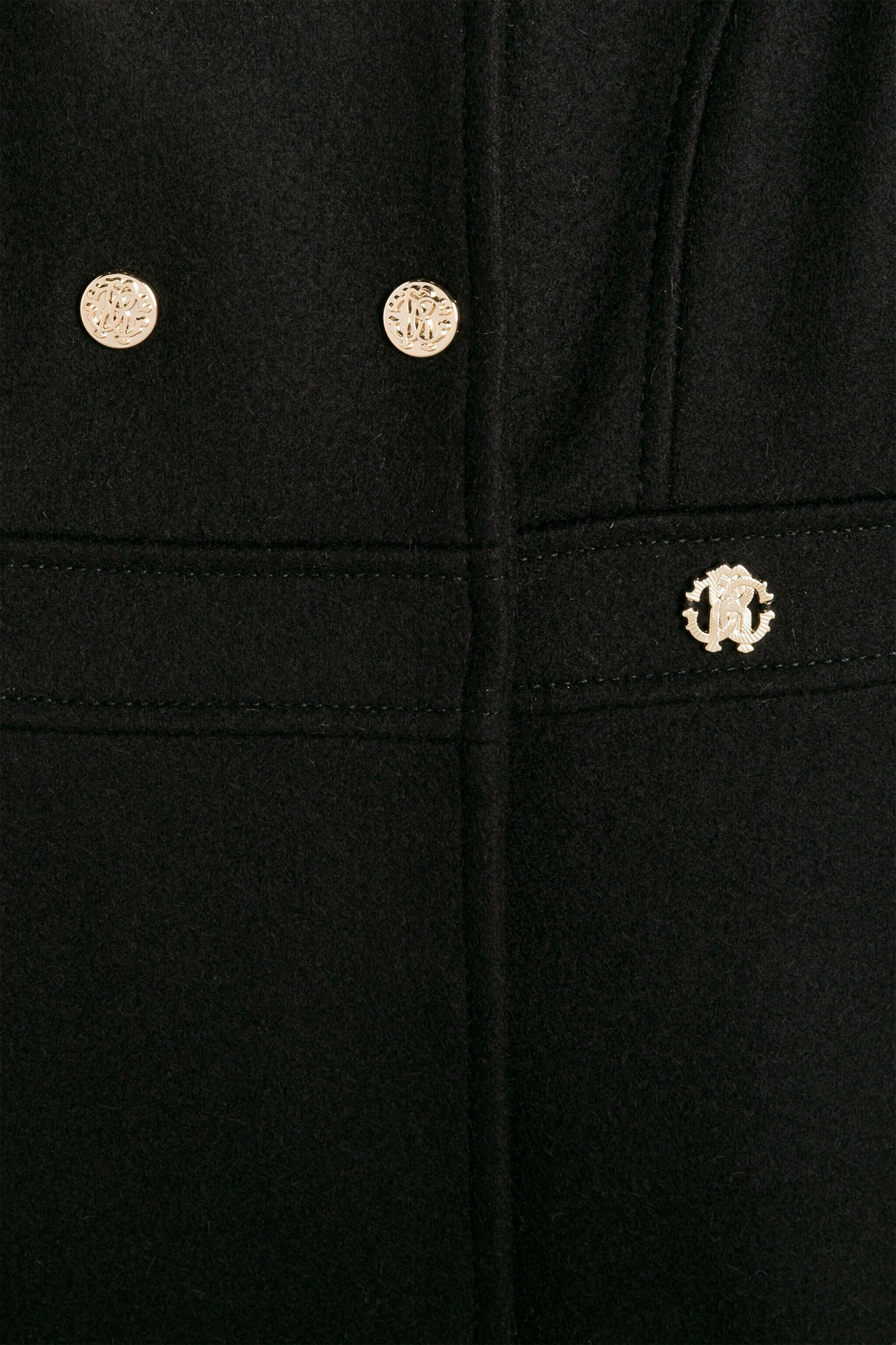 JU Logo-plaque wool-blend coat Black RJT40G-FE007