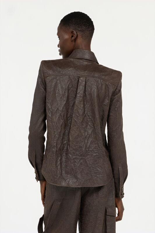 RC Chemise En Cuir Brun Foncé RC Chemise En Cuir Brun Foncé Marron VWP700-PN002