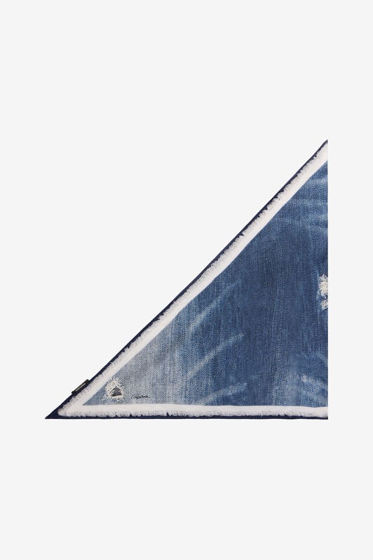 RC Seidentuch aus Seide mit Denim-Patchwork-Print DARK BLUE WQI005-SQR71
