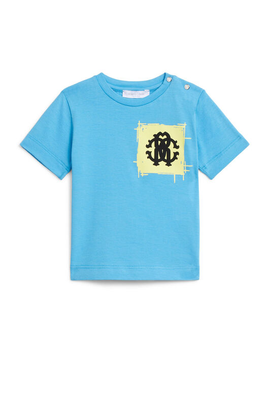 JU Blue graffiti logo T-shirt JU Blue graffiti logo T-shirt HORIZON BLUE IJT689-JV025