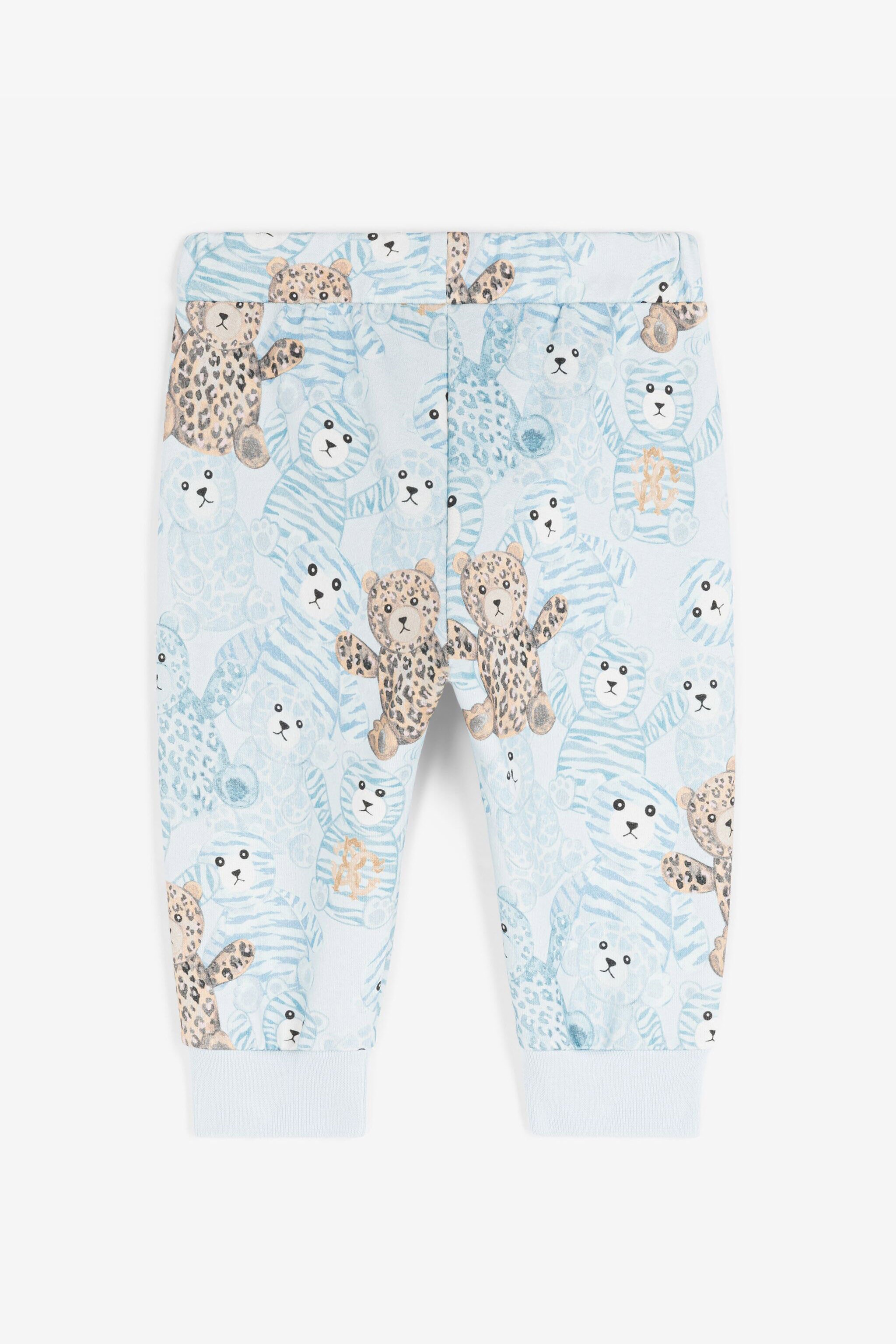 JU Teddy Bear-Print Sweatpants Light blue RJT214-5OG79
