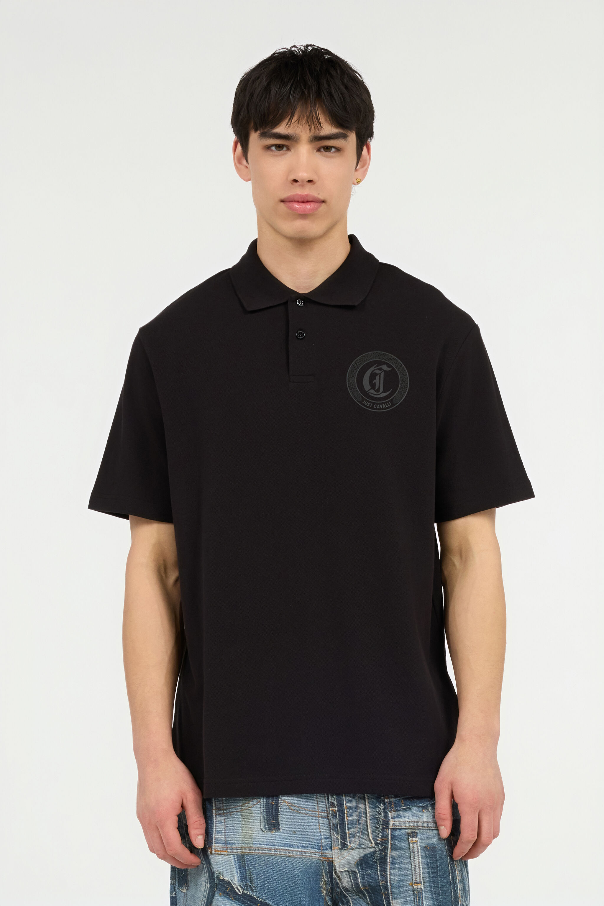 JC Polo With JC Monogram Embroidery BLACK UFT020-UF040