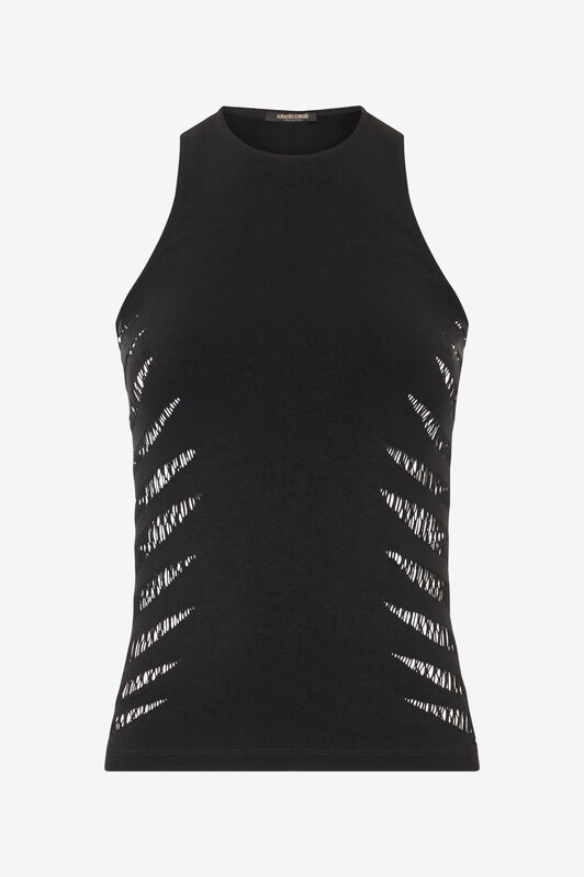 RC Débardeur Avec Motif Zèbre Ajouré Noir UKT613-MA001