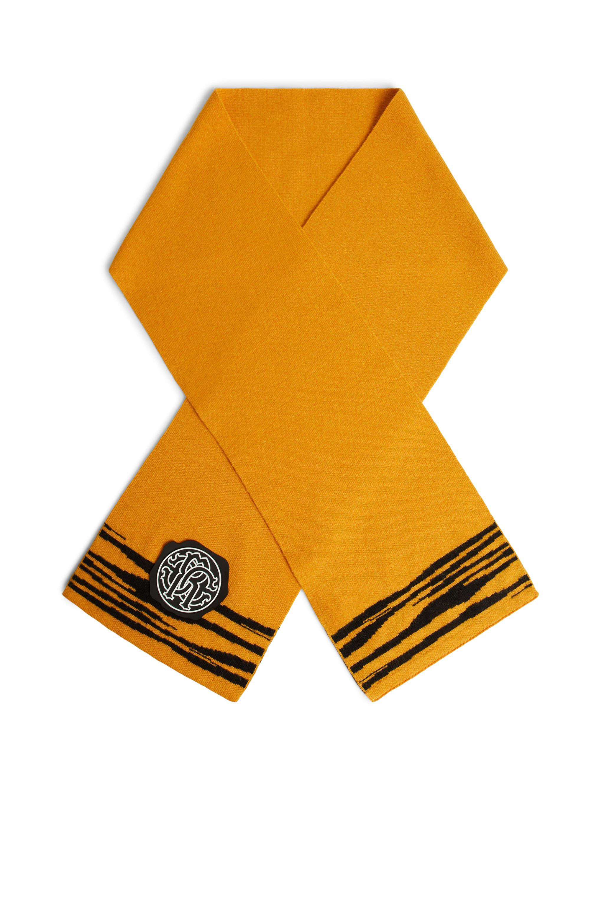 JU Monogram logo cashmere blend scarf YELLOW/BLACK JJI057-MQ033