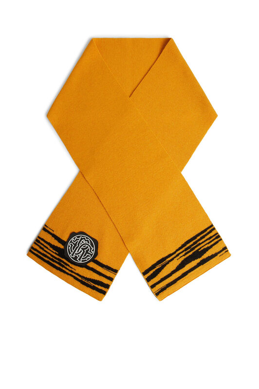 JU Monogram logo cashmere blend scarf JU Monogram logo cashmere blend scarf YELLOW/BLACK JJI057-MQ033