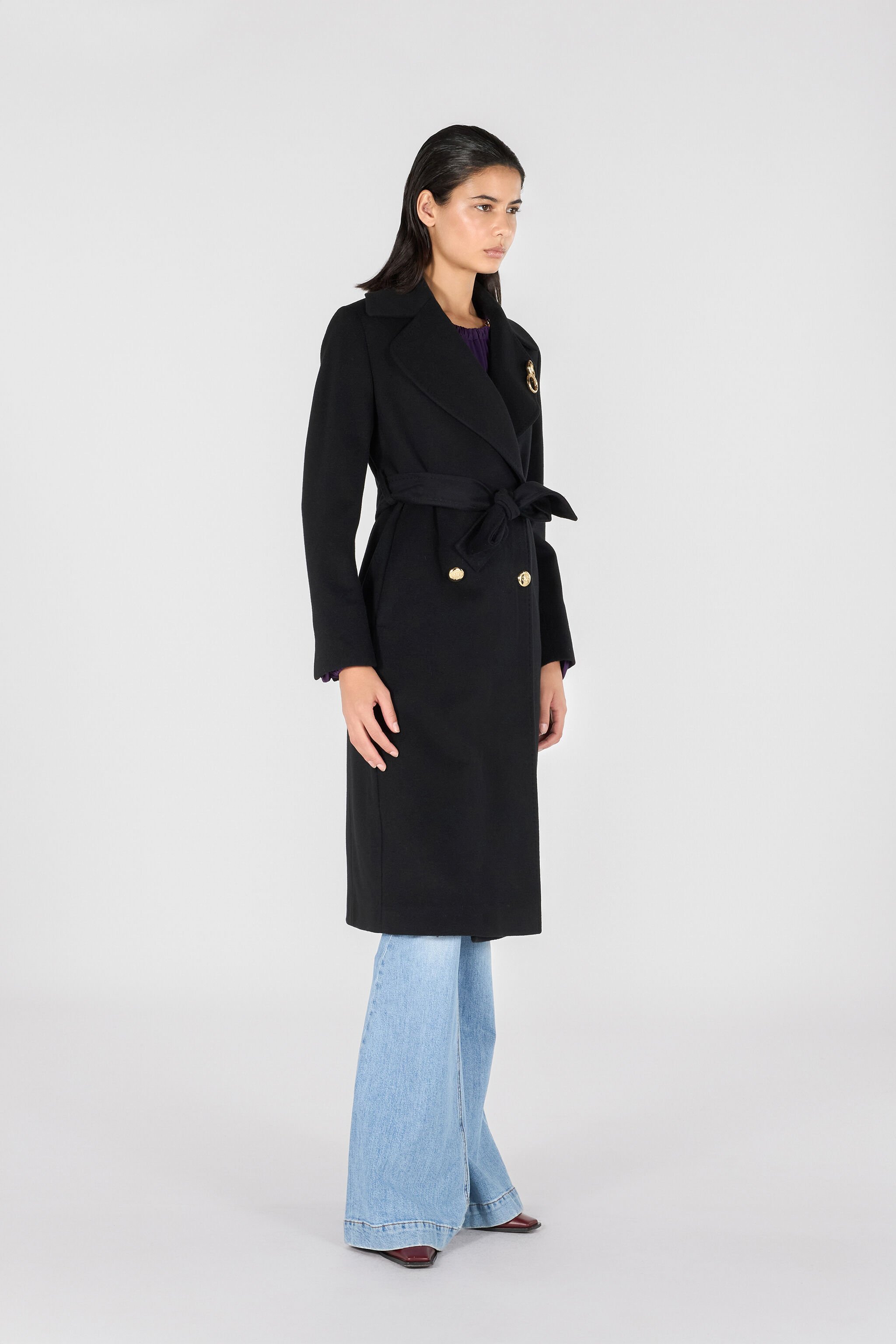RC Woman Wool and Cashmere Coat Black OOT50E-FT001