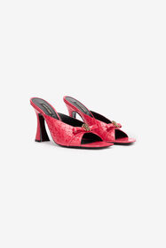 ${brand} Crocodile-Effect Mules With Mirror Snake Monogram ${colorDescription} ${masterID}