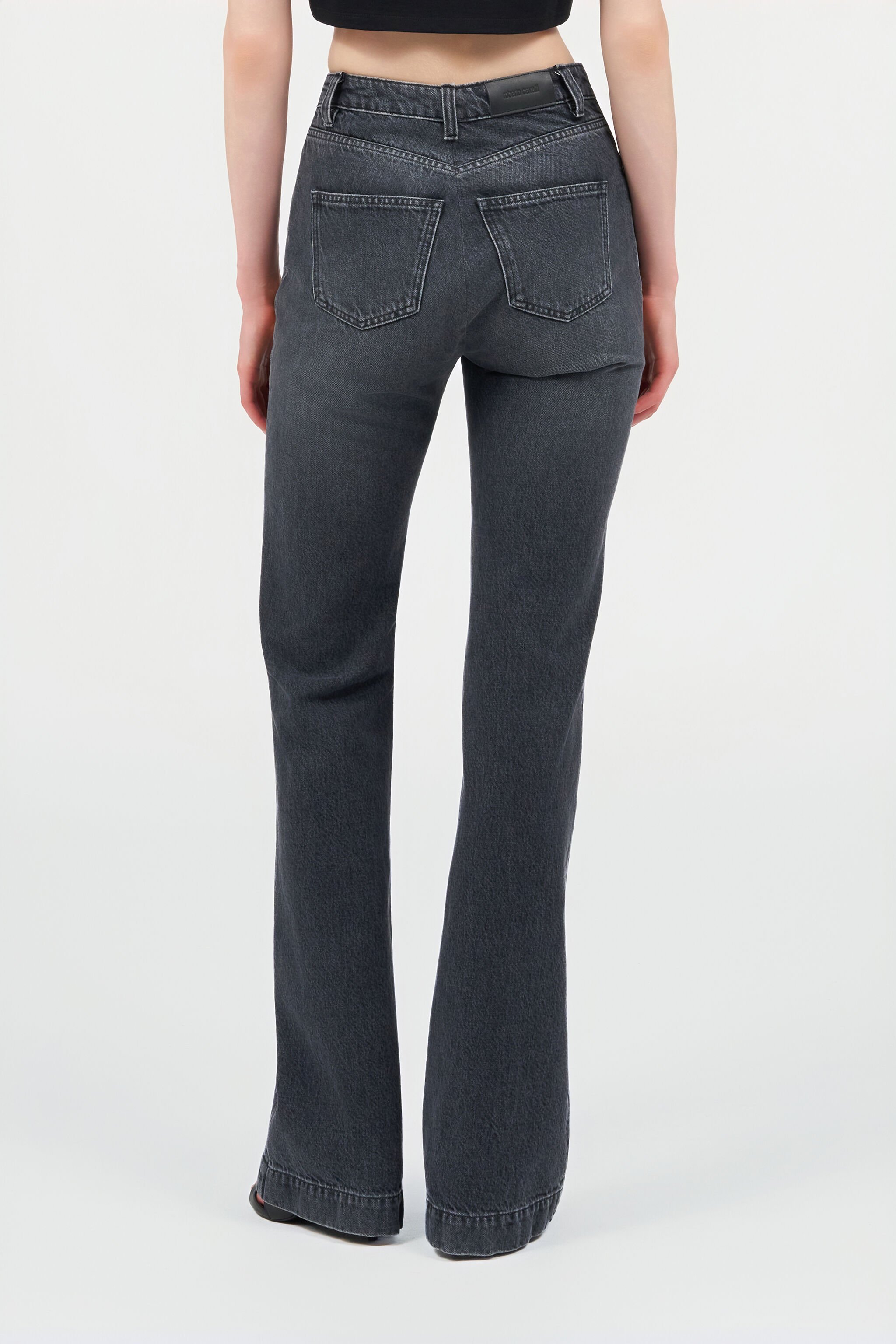 RC Flared Jeans with Snake Embroidery RC Flared Jeans with Snake Embroidery BLACK WKJ222-DN001