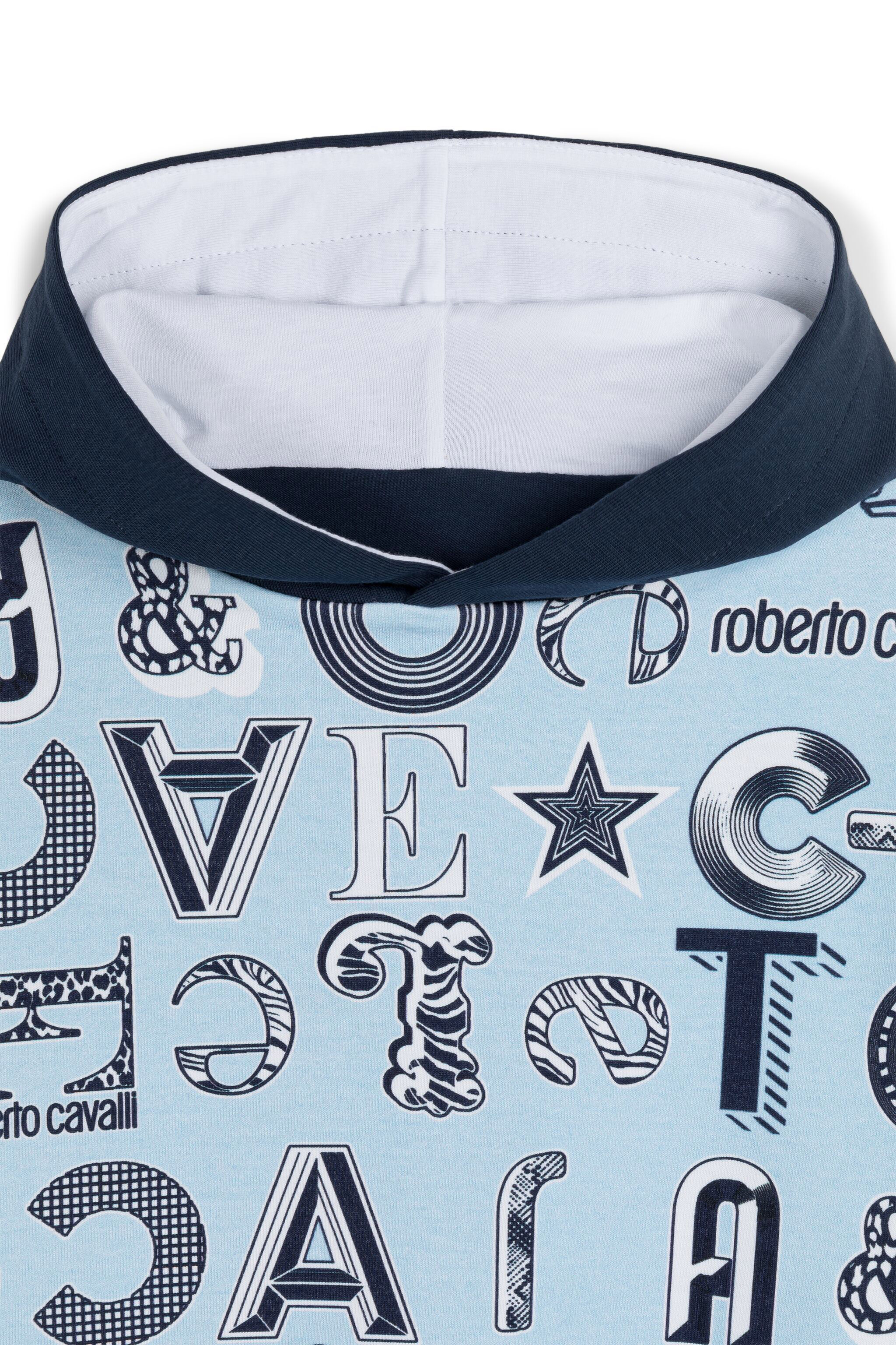 JU Abstract Logo-Print Hoodie Hellblau MJT90D-HUB63