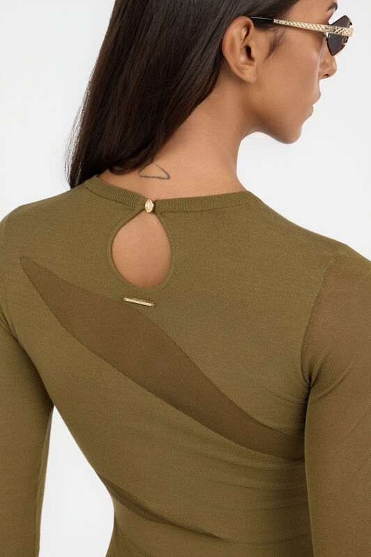 JC Midi Dress With Sheer Cut-Out Detail VERDE 185 VFT259-VF406