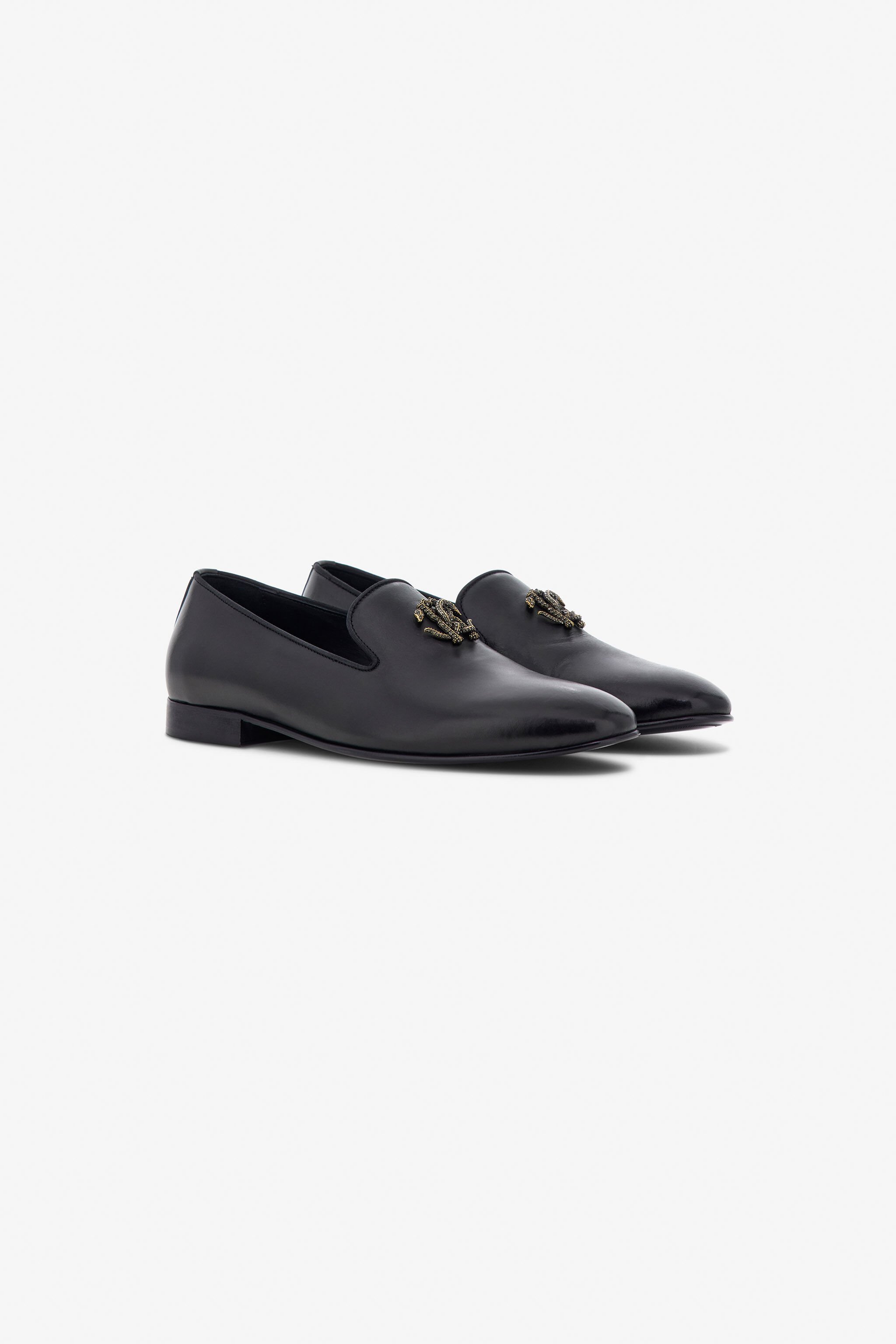 RC Mocasines de cuero con hebilla Negro SRS006-VL005