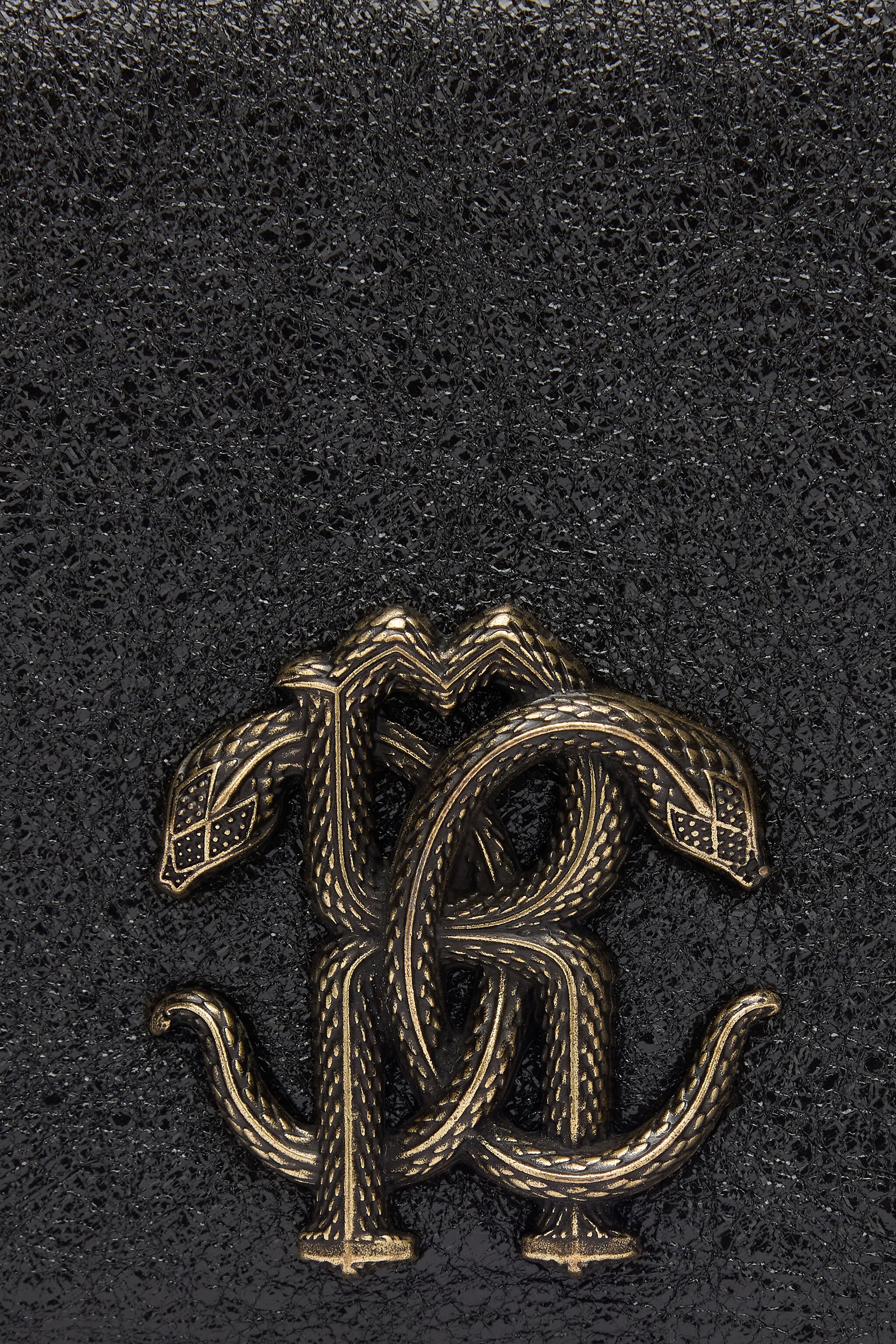 RC Cracked Leather Bag with Mirror Snake Monogram Negro POB00C-PZO07