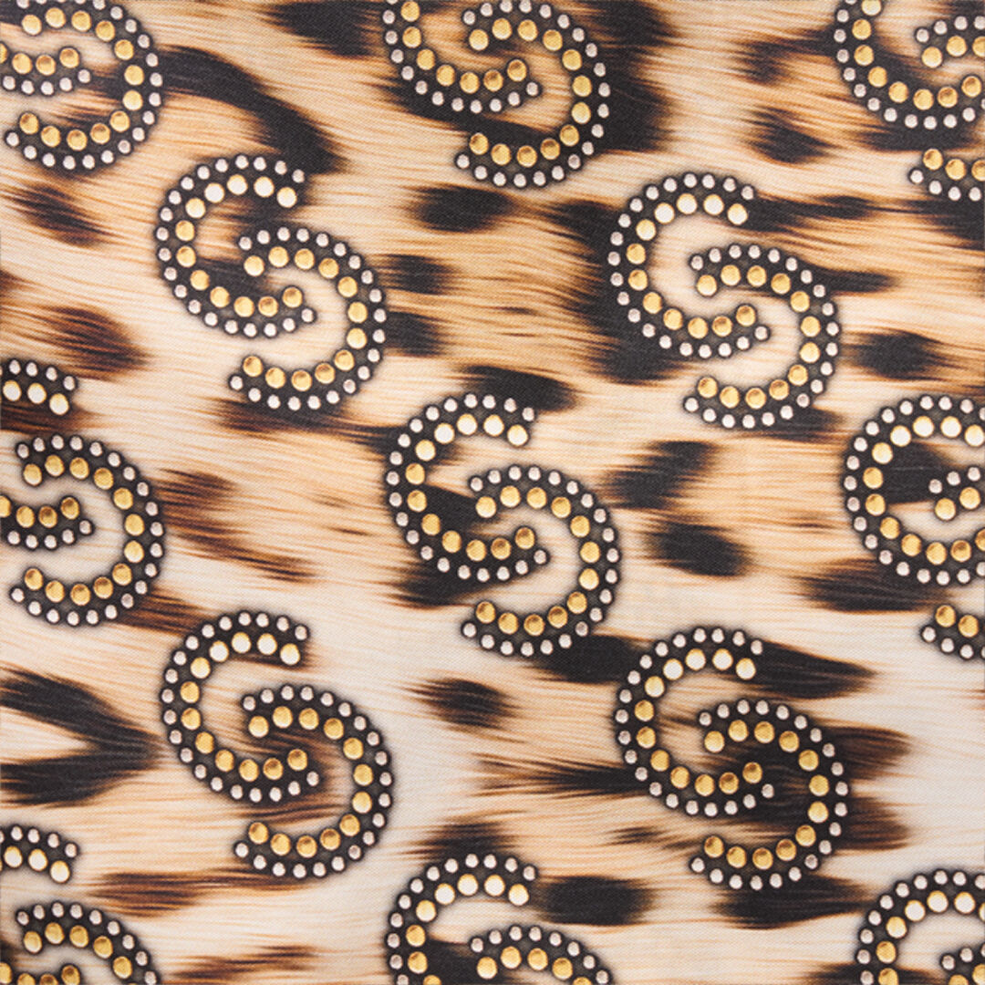 RC Scarf With Jaguar Skin Print And Rhinestones MULTICOLOR POI00C-5IP90