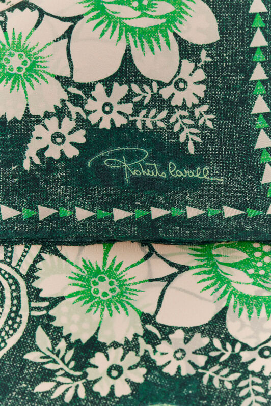 RC Scarf with Zebra Pattern and Mirror Snake Monogram Green TALR54-IR071