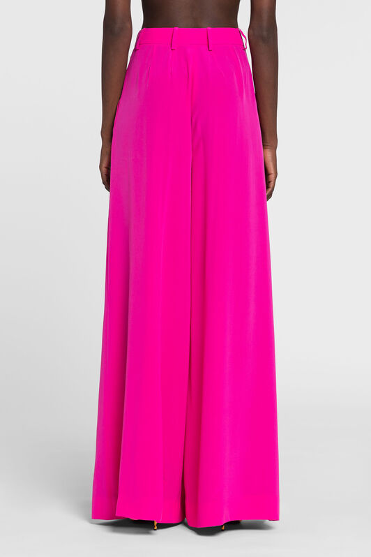 RC Tiger Tooth Wide-Leg Silk Trousers RC Tiger Tooth Wide-Leg Silk Trousers Fuchsia OQT204-SY001