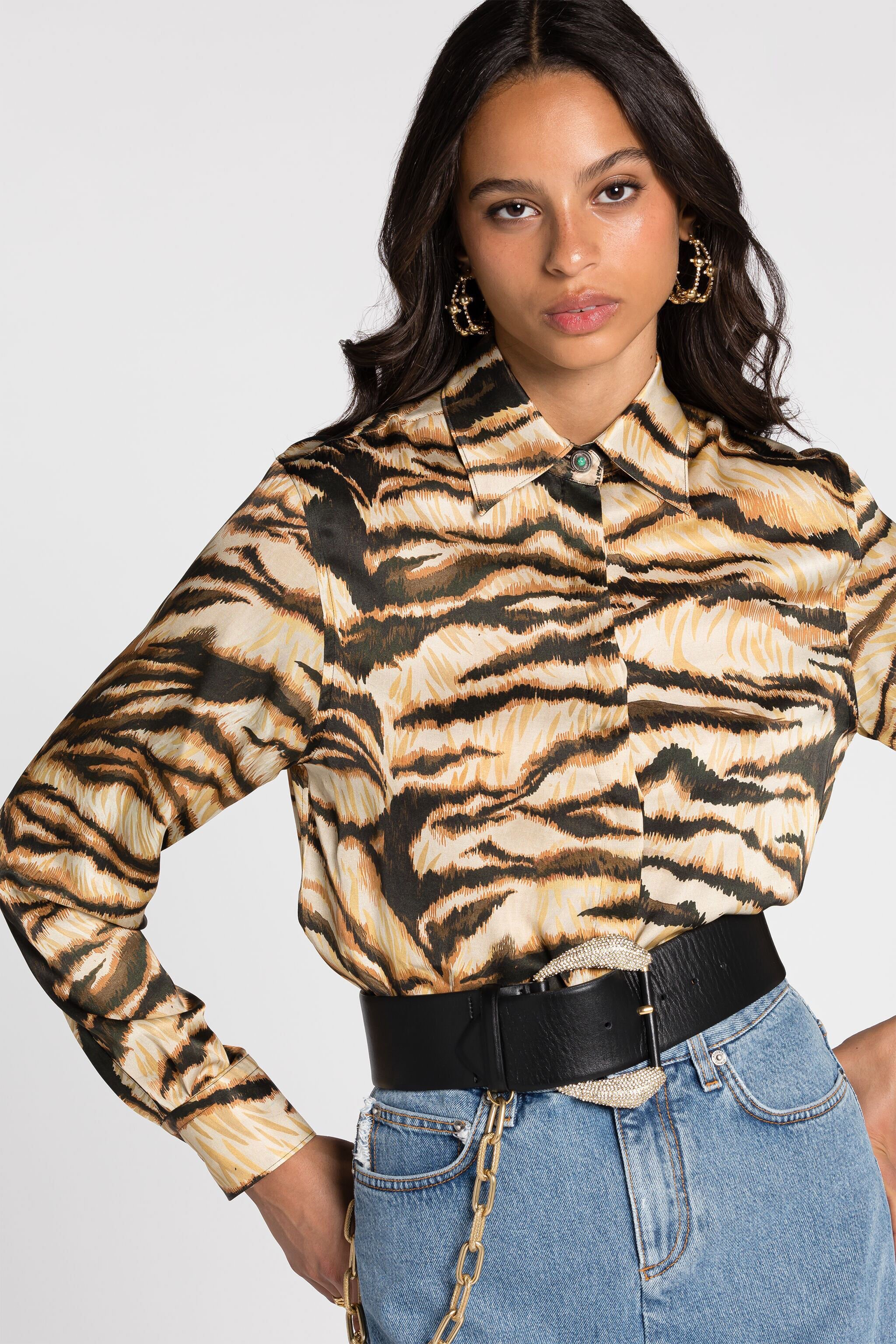 RC Freedom-print shirt Light Brown RKT704-SZH36